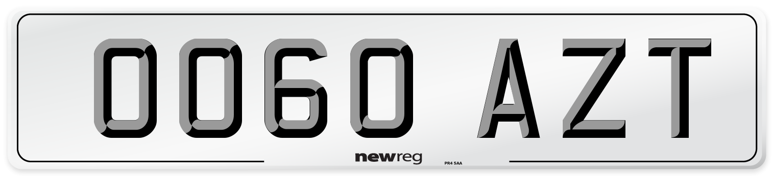 OO60 AZT Number Plate from New Reg
